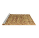 Sideview of Machine Washable Abstract Brown Modern Rug, wshabs4425brn