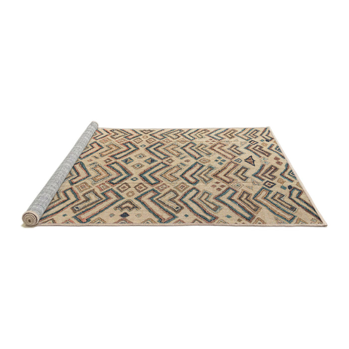 Sideview of Machine Washable Abstract Dark Almond Brown Rug, wshabs4426
