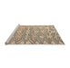 Sideview of Machine Washable Abstract Dark Almond Brown Rug, wshabs4426