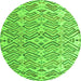 Round Abstract Green Modern Rug, abs4426grn