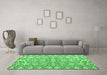 Machine Washable Abstract Emerald Green Modern Area Rugs in a Living Room,, wshabs4426emgrn