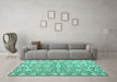 Machine Washable Abstract Turquoise Modern Area Rugs in a Living Room,, wshabs4426turq