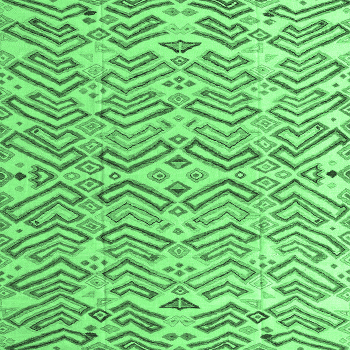 Square Abstract Emerald Green Modern Rug, abs4426emgrn