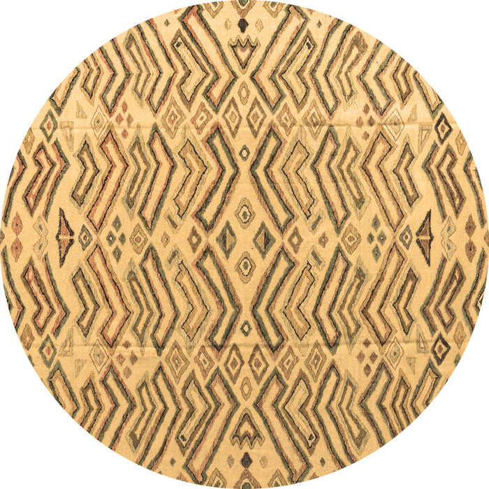 Round Abstract Brown Modern Rug, abs4426brn