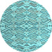 Round Abstract Light Blue Modern Rug, abs4426lblu