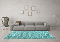 Machine Washable Abstract Light Blue Modern Rug, wshabs4426lblu