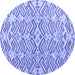 Round Abstract Blue Modern Rug, abs4426blu