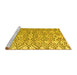 Sideview of Machine Washable Abstract Yellow Modern Rug, wshabs4426yw