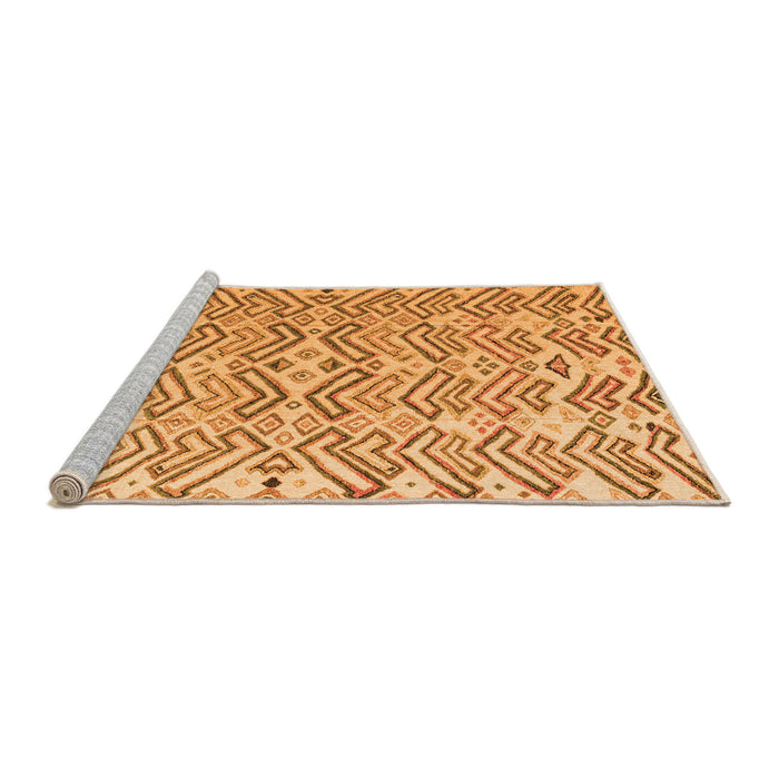 Sideview of Machine Washable Abstract Orange Modern Area Rugs, wshabs4426org