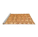 Sideview of Machine Washable Abstract Orange Modern Area Rugs, wshabs4426org