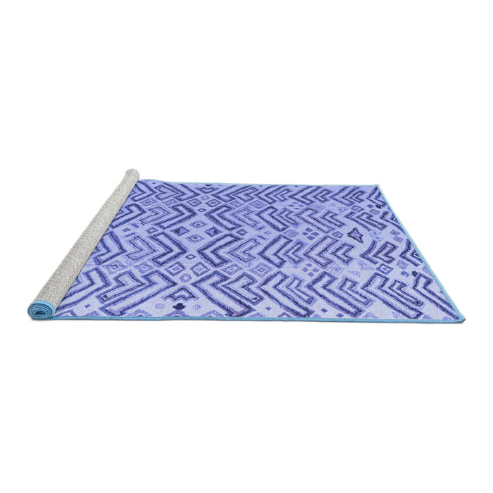 Sideview of Machine Washable Abstract Blue Modern Rug, wshabs4426blu