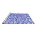 Sideview of Machine Washable Abstract Blue Modern Rug, wshabs4426blu