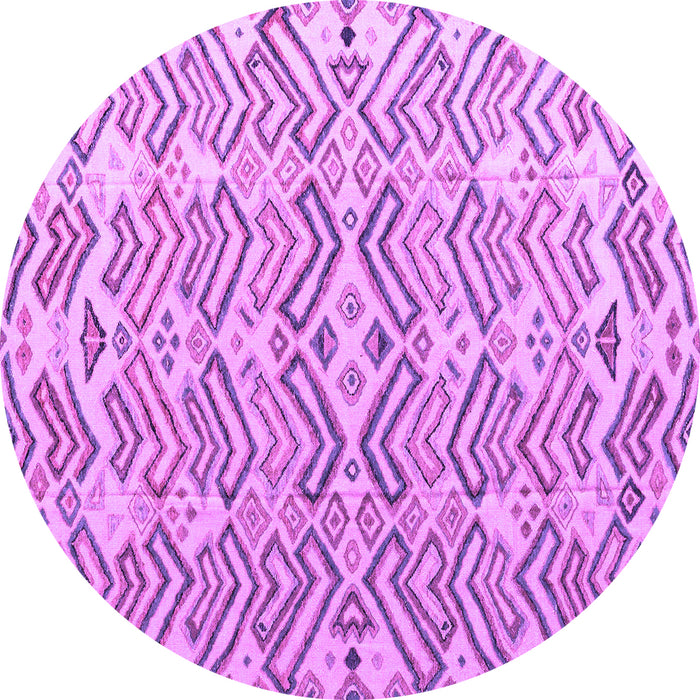 Round Machine Washable Abstract Purple Modern Area Rugs, wshabs4426pur
