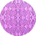 Round Machine Washable Abstract Purple Modern Area Rugs, wshabs4426pur