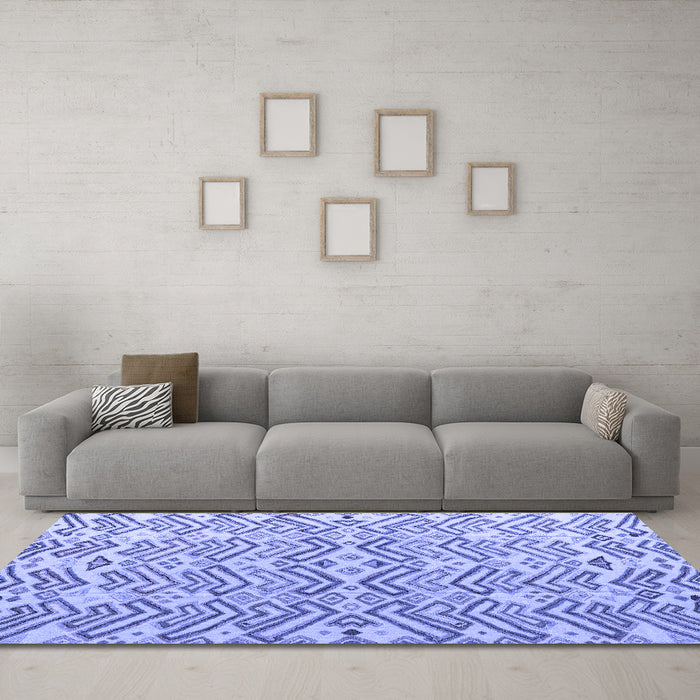Machine Washable Abstract Blue Modern Rug in a Living Room, wshabs4426blu