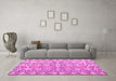 Machine Washable Abstract Pink Modern Rug in a Living Room, wshabs4426pnk