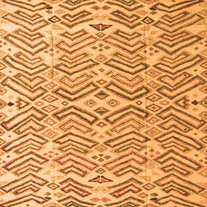 Square Machine Washable Abstract Orange Modern Area Rugs, wshabs4426org