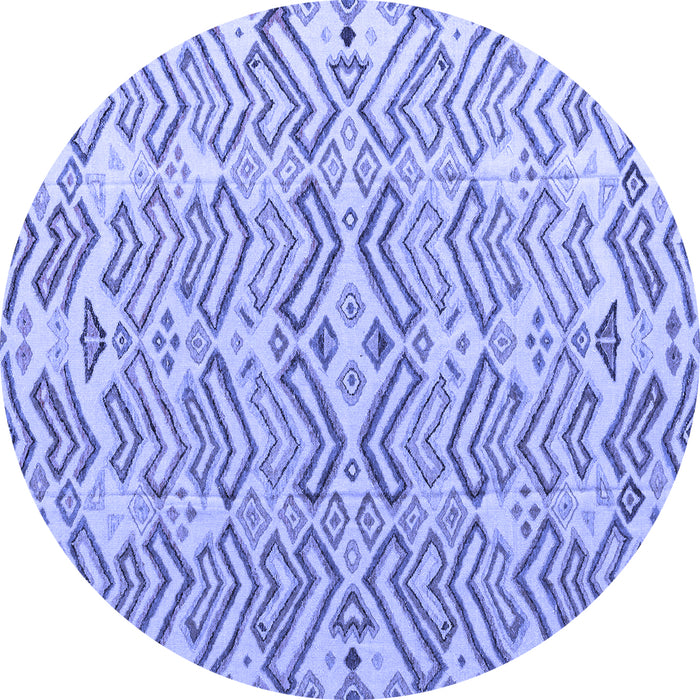 Round Machine Washable Abstract Blue Modern Rug, wshabs4426blu
