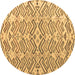 Round Machine Washable Abstract Brown Modern Rug, wshabs4426brn