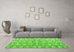 Machine Washable Abstract Green Modern Area Rugs in a Living Room,, wshabs4426grn