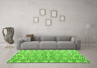 Machine Washable Abstract Green Modern Rug, wshabs4426grn