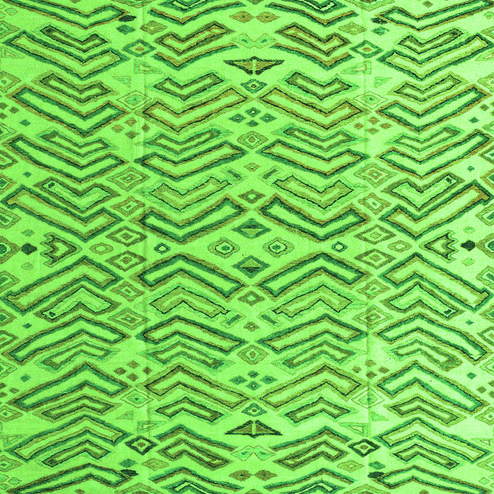 Square Machine Washable Abstract Green Modern Area Rugs, wshabs4426grn