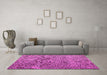 Machine Washable Abstract Pink Modern Rug in a Living Room, wshabs4427pnk