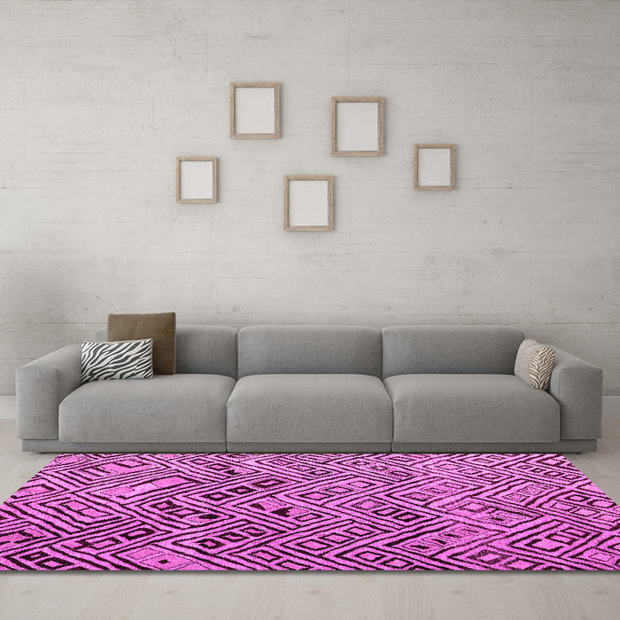 Machine Washable Abstract Pink Modern Rug in a Living Room, wshabs4427pnk