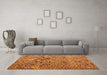 Machine Washable Abstract Orange Modern Area Rugs in a Living Room, wshabs4427org