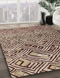 Abstract Red Brown Modern Rug, abs4427