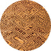 Round Abstract Orange Modern Rug, abs4427org