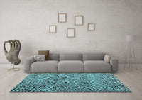 Machine Washable Abstract Light Blue Modern Rug, wshabs4427lblu