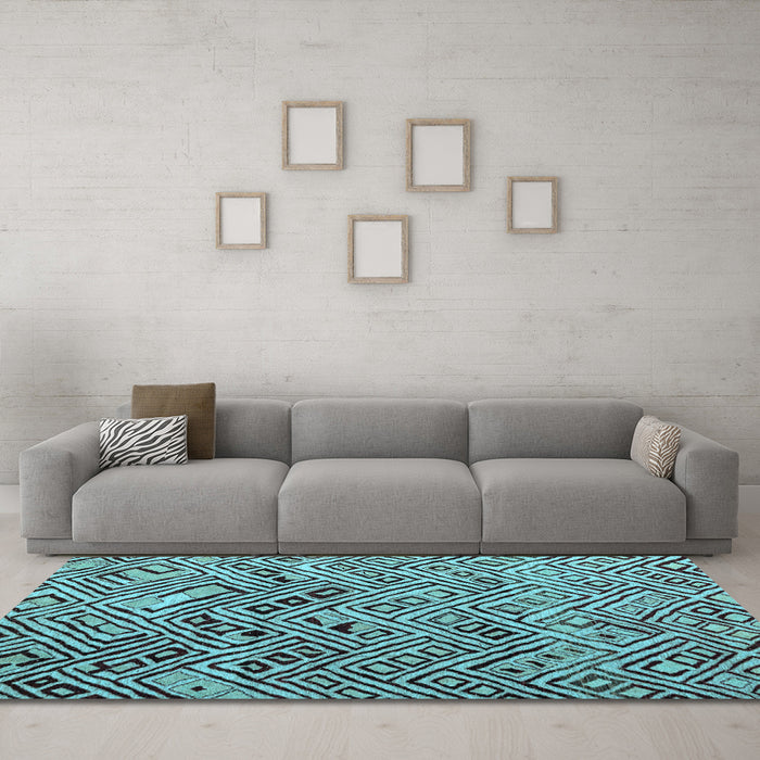Machine Washable Abstract Light Blue Modern Rug in a Living Room, wshabs4427lblu