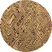 Round Machine Washable Abstract Brown Modern Rug, wshabs4427brn