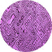 Round Machine Washable Abstract Purple Modern Area Rugs, wshabs4427pur