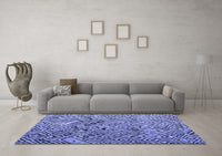 Machine Washable Abstract Blue Modern Rug, wshabs4427blu