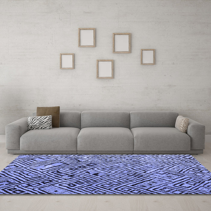 Machine Washable Abstract Blue Modern Rug in a Living Room, wshabs4427blu