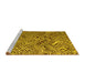 Sideview of Machine Washable Abstract Yellow Modern Rug, wshabs4427yw