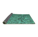 Sideview of Abstract Turquoise Modern Rug, abs4427turq