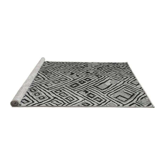 Sideview of Machine Washable Abstract Gray Modern Rug, wshabs4427gry