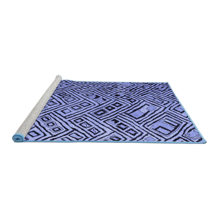 Sideview of Machine Washable Abstract Blue Modern Rug, wshabs4427blu