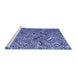 Sideview of Machine Washable Abstract Blue Modern Rug, wshabs4427blu