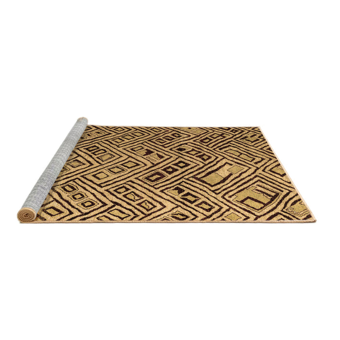 Sideview of Machine Washable Abstract Brown Modern Rug, wshabs4427brn