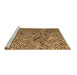 Sideview of Machine Washable Abstract Brown Modern Rug, wshabs4427brn