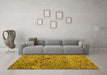 Machine Washable Abstract Yellow Modern Rug in a Living Room, wshabs4427yw