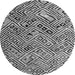 Round Machine Washable Abstract Gray Modern Rug, wshabs4427gry