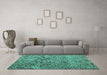 Machine Washable Abstract Turquoise Modern Area Rugs in a Living Room,, wshabs4427turq