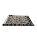 Sideview of Machine Washable Abstract Burgundy Brown Rug, wshabs4428