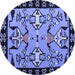 Round Abstract Blue Modern Rug, abs4428blu