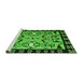 Sideview of Machine Washable Abstract Green Modern Area Rugs, wshabs4428grn